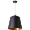 Paco Home - Pendelleuchte Wohnzimmer Hängelampe Esstisch Küche Lampenschirm Industrial Pendelleuchte - Schwarz, Gold (Ø32.5 cm)