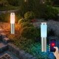 Etc-shop - Smart led Außenlampe silber Sockelleuchte dimmbar Garten Stehlampe Wegeleuchte Terrassenlampe Edelstahl, rgb led 10W