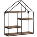 Wandregal FineBuy Hängeregal Holz Metall 50x60x14 cm Regal Haus Industrial