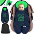 Baby Einschlagdecke Winter mit Kapuze +Tasche Babyeinschlagdecke Universal für Babyschale Autositz z.B. für Maxi-Cosi Römer für Buggy Babybett