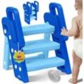 Kidiz® Tritthocker für Kinder Trittleiter Klappbar mit 3 Stufen Faltbarer Lern-Turm ab 18 Monaten bis 6 Jahren Robust Sicherer & Stabiler