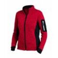 FHB - marieke Strick-Fleece-Jacke Damen, rot-schwarz, Gr. s - rot/schwarz