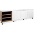 Toscohome - Sideboard 200 cm mit 3 Türen in Weiß und Eiche - Menorca 57A