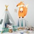 K&l Wall Art - Fuchs Waldtiere Buchstabe f Wandtattoo 100x120cm Klebebilder Kinderzimmer Wanddeko selbstklebend -Loske