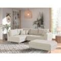 Rune – ecksofa – mit hocker – 4-sitzer – skandinavischer stil – links - beige