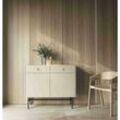 FURNIX Kommode Taylie Sideboard mit zwei Schubladen und zwei Türen Creme