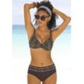 LASCANA Highwaist-Bikini-Hose 'Adele' mehrfarbig Gr. 36. Nachhaltig.