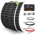 Eco-worthy - 260W 12V flexibel Solarpanel Kit netzunabhängig Off Grid: 2 Stücke 130W Solarpanel + 30A LCD-Display PWM-Laderegler + 5m Solarkabel für