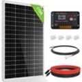 ECO-WORTHY 170W 12V monokristallines Solarpanel Kit Solarmodul mit 30A Laderegler + 5m Solaradapter-Kit + Z-Halterungen, netzunabhängig, geeignet für