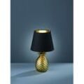 Iperbriko - Dekorative Tischlampe Ananas Ananas Gold mit schwarzem Lampenschirm Ø20 cm Trio Lighting