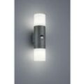 Wandleuchte Hoosic Biemission 2xE27 Anthrazit Mit Bewegungssensor H33 cm IP44 Trio Lighting