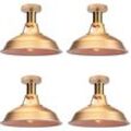 Axhup - Deckenlampe Industriell Vintage Deckenleuchte Eisen 27cm Lampenschirm Gold und Weiß Lampe für Flur, Balkon, Treppe - 4 Pack