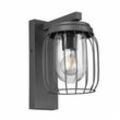 Lampe für Außen Wandlampe Outdoor Vintage Außenleuchte IP44, Hauswandleuchte Gitteroptik schwarz Industriell, anthrazit Glas klar, 1x E27 Fassung,