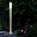 Außen Leuchte Edelstahl Garten Weg Lampe Bewegungsensor Steckdosen im Set inklusive led Leuchtmittel