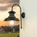 Licht-erlebnisse - Wandlampe außen Messing massiv Glas Maritim IP44 E27 Wandleuchte Außenleuchte