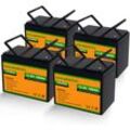 Eco-worthy - 12V 100Ah x 4 Low Temp Cut-Off LiFePO4 Akku Lithium Batterie mit bms schutz und 3000-15000 Zyklen,1280Wh Lithiumbatterie für