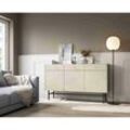 Kommode Taylie Sideboard mit drei Schubladen und drei Türen Creme - Furnix