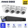 Annke - 5MP Kit de vidéosurveillance 8CH dvr Smart Home 4Caméras Vision Nocturne IP66 Étanche app à Distance Sécurité Set-1TB hdd