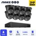 Annke - 5MP Kit Caméra de Surveillance 8CH dvr 8Caméras Smart ir Vision Nocturne IP66 app à Distance cctv Video Set