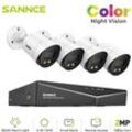 8CH Videoüberwachungssets dvr 1080P hd 4 Bullet Kamera Voll Farbe Nachtsicht Fernüberwachung Sicherheit Überwachung System - Sannce