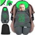 Baby Einschlagdecke Winter mit Kapuze +Tasche Babyeinschlagdecke Universal für Babyschale Autositz z.B. für Maxi-Cosi Römer für Buggy Babybett