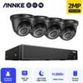 Annke - 5MP Kit Caméra de Surveillance 8CH dvr Home 4Caméras Vision Nocturne IP66 app à Distance cctv Video Set