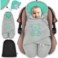 Kidiz - Baby Einschlagdecke Winter mit Kapuze +Tasche Babyeinschlagdecke Universal für Babyschale Autositz z.B. für Maxi-Cosi Römer für Buggy