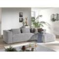 Lisa Design - Stella – ecksofa – cordsamt – 4-sitzer – moderner stil – rechts - hellgrau