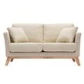 Sofa skandinavisch 2 Plätze Beige helle Holzbeine oslo - Naturbeige