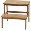 Neuwertig] Tritthocker HHG 735, Stufenhocker Trittbank Holzhocker, Bambus 43x47x38cm