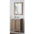 Lomadox - Badezimmer Waschplatz inkl. 60cm Keramik Waschbecken, Country Eiche Nb. MOSINA-56, b x h x t ca. 60 x 200 x 46cm