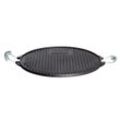 Gusseisen-Grillplatte Light mit Edelstahl-Griffen 25cm rund schwarz