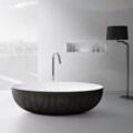 Freistehende Design Badewanne LEO Mineralguss - 170 x 105 x 55 cm - Farbe wählbar