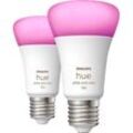 PHILIPS Hue White & Col. Amb. E27 Doppelpack 2x1100 LED Lampe Mehrfarbig