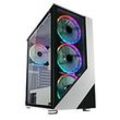 LC-Power Computergehäuse Gaming 03W - Lucid_X Midi Tower Metall, Kunststoff, Gehärtetes Glas Schwarz, Weiß