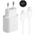 25 w Schnellladegerät + usb-c USB-C-Kabel kompatibel mit Samsung, Weiß - Lycxames