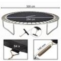 Trampolin Sprungmatte ø 264 cm für Trampoline mit ø 305 cm, 64 Ösen und 140 mm Federlänge Sprungtuch 150 kg belastbar 9-Fache Naht Polypropylen inkl.