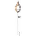 Solarleuchte Flamme Garten Solarstab für Außen Solar Garten Deko für Außen, mit Erdspieß und Lichteffekt, 1x LED warmweiß, H 90 cm