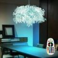 Blätterlampe Decke Deckenlampe Wohnzimmer hängend Modern Pendelleuchte Schlafzimmer, dimmbar Fernbedienung, 4x rgb led 3,5W 320Lm, DxH 70 x 150 cm