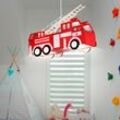 Feuerwehr Auto Hänge Leuchte rot Pendel Lampe Kinder Spiel Zimmer Beleuchtung Globo 15726