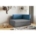 Sofa Kindersofa Schlafsofa inkl. Bettkasten mailo Seite Links Stoff Grau / Blau