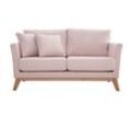 Skandinavisches Sofa 2-Sitzer pastellrosa mit abnehmbarem Bezug oslo - zartrosa