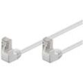 Cat 5e Patchkabel 2x 90° gewinkelt, f/utp - Kupferkaschierter Aluminiumleiter (cca), 2x RJ45-Stecker 90° (8P8C), weiß, 0,5 m (96061) - Goobay