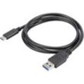 Digitus - USB-Kabel usb 2.0 usb-c® Stecker, usb-a Stecker 1.00 m Schwarz 3 St. Geschirmt, doppelt gesc