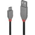 Lindy - USB-Kabel usb 2.0 usb-a Stecker, USB-Micro-B Stecker 1.00 m Schwarz, Grau 36732