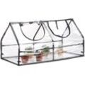 Gewächshaus Folie, pvc, Stecksystem, Schrägdach, Balkon & Garten, Frühbeet, hbt: 60 x 120 x 60 cm, transparent - Relaxdays