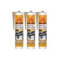 Sika - 3er-Set Silikon-Dichtstoffe seal-185 Schreinerei - Steinbeige - 300ml - Beige