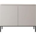 Bemmi - Sideboard Kommode 2-türig, Beige mit schwarzen Beinen, 100 cm - Selsey