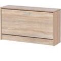 Schuhbank split mit Sitzfläche Schuhkipper Holz 80 x 47 x 24 cm, Flurbank klein geschlossen, Sitzbank schmal Flur mit Stauraum, Schuhschrank einzeln