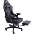 Gaming Stuhl im modernen Racing-Design mit ausziehbarer Fußstütze Gaming Chair mit verstellbaren Design Armlehnen ergonomischer Schreibtischstuhl mit